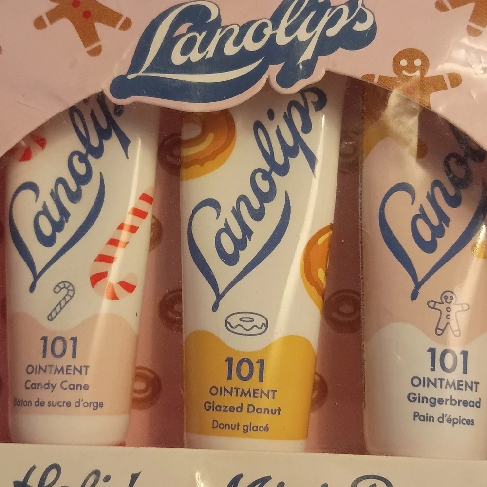 Lanolips Holiday Mini Bites Lip Balm Gingerbread Candy Cane Donut NIP